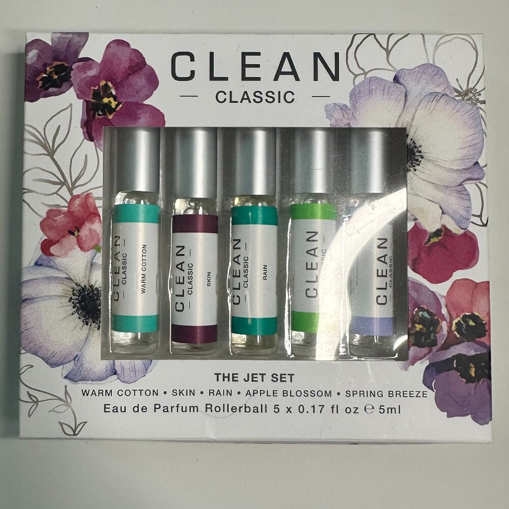 NIB CLEAN CLASSIC Fragrance Discovery Set, Travel Mini Size, Perfume Rollerball